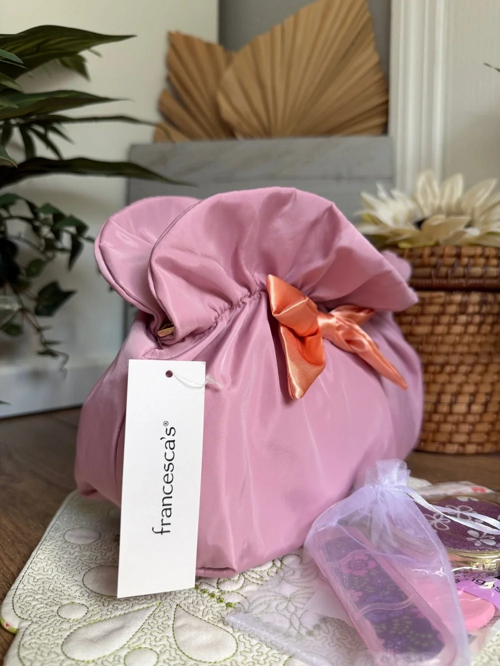 Francesca’s Garden Party Pink Cosmetic Bag w/Free Products – NWT, Mother's Day